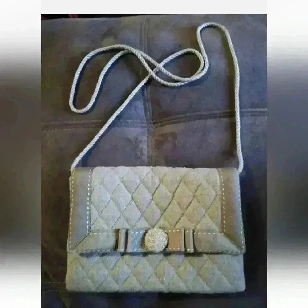 Vera Vera Purse Beige with Long Strap Crossbody